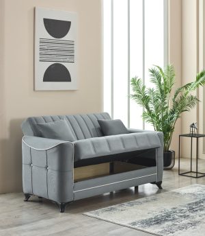 Acelya 2 Seater Sofabed With Storage – Grey Storage