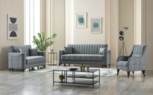 Acelya 3 Seater Sofabed With Storage Grey