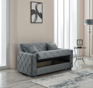 Hegel 2 Seater Sofabed Living Room - Grey Storage