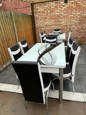 BLACK WAVE GLASS TABLE