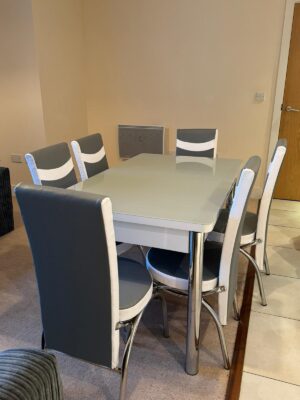 GREY AND WHITE GLASS TABLE (2)