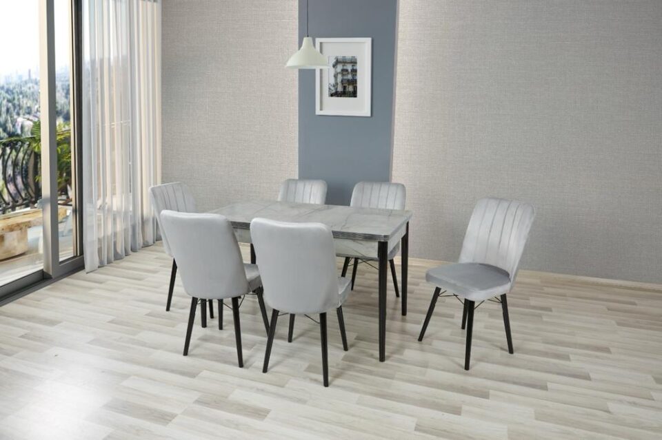 LAGINA WOODEN TABLE 6 CHAIRS